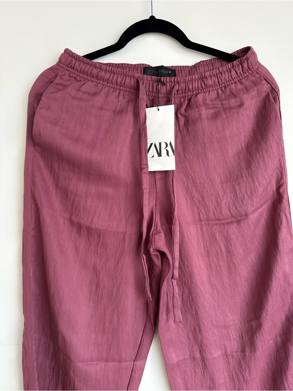 NWT ZARA Pink Elastic Waist Trousers